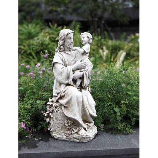 Jesus With Child 20" H Garden Statue