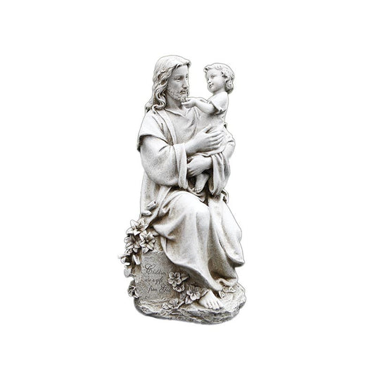 Jesus With Child 20" H Garden Statue