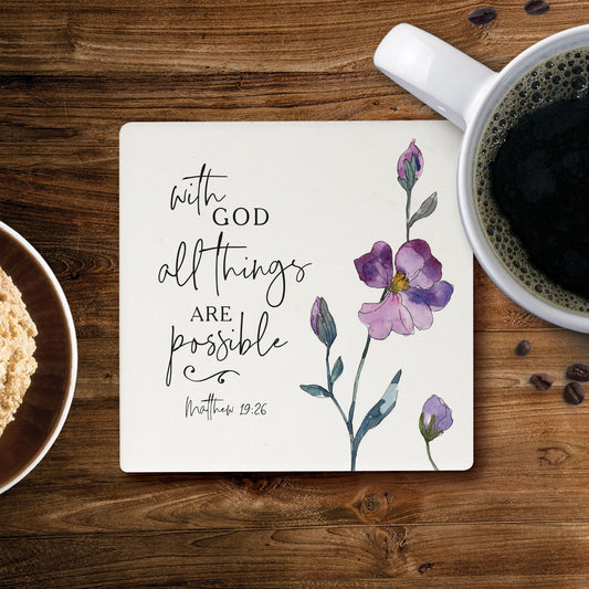Ceramic Coasters - With God All Things Are Possible