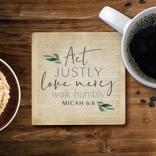 Ceramic Coasters - Act Justly