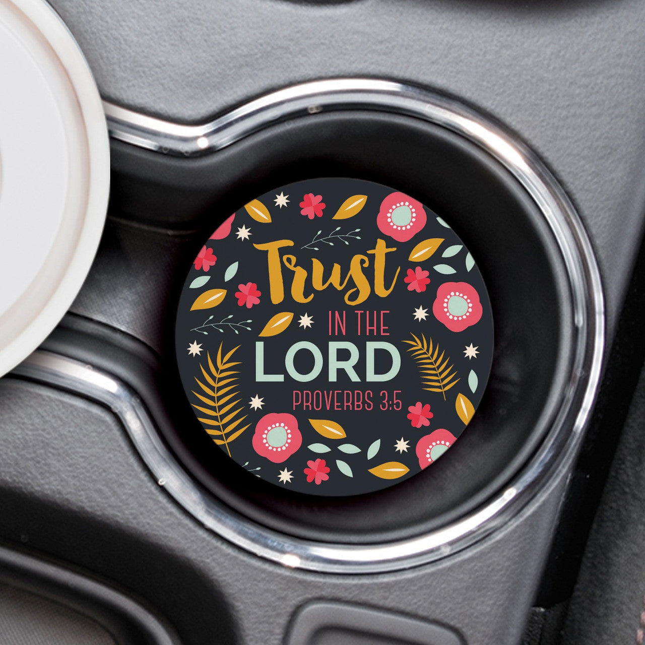 Ceramic Car Coaster - Trust In Lord