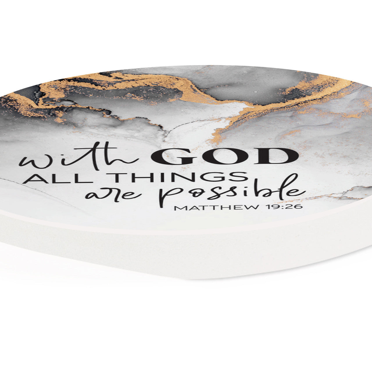 Ceramic Car Coaster - With God All