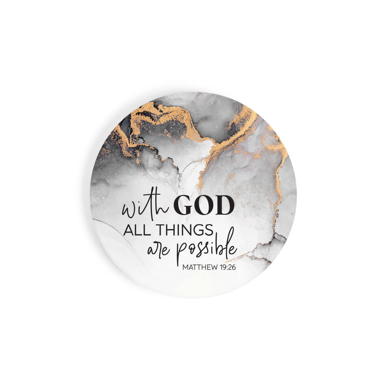 Ceramic Car Coaster - With God All