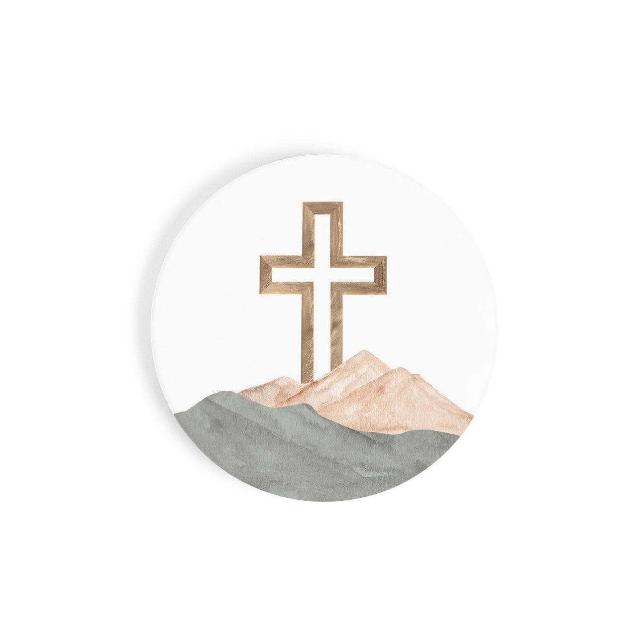 Ceramic Car Coaster - Cross