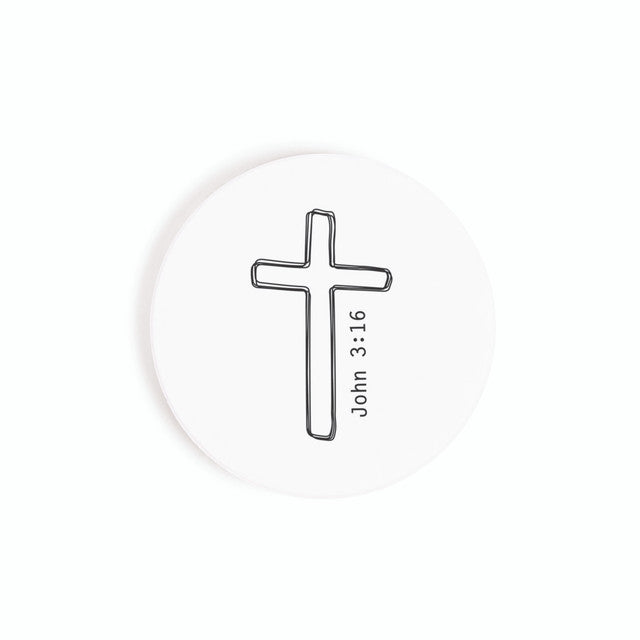 Ceramic Car Coaster - John 3:16