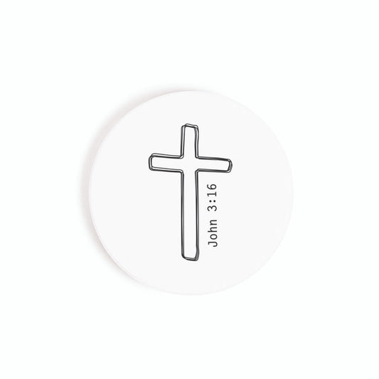 Ceramic Car Coaster - John 3:16