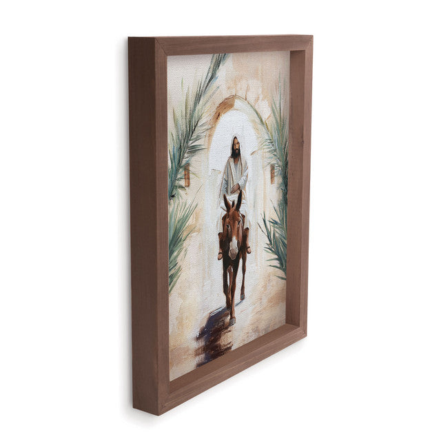 Wonderous Watercolors Collection Framed Linen Art - Jesus' Entry