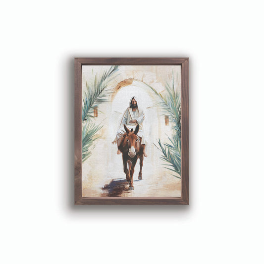 Wonderous Watercolors Collection Framed Linen Art - Jesus' Entry
