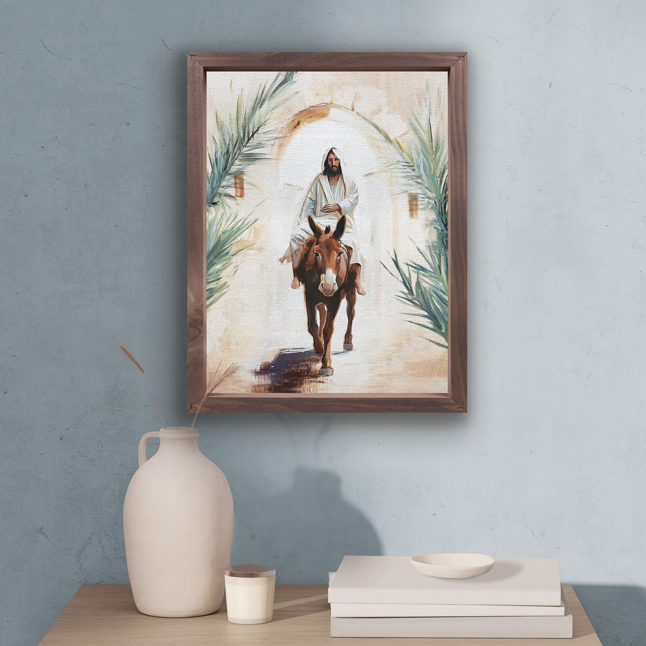 Wonderous Watercolors Collection Framed Linen Art - Jesus' Entry
